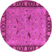 Round Oriental Pink Industrial Rug, urb590pnk