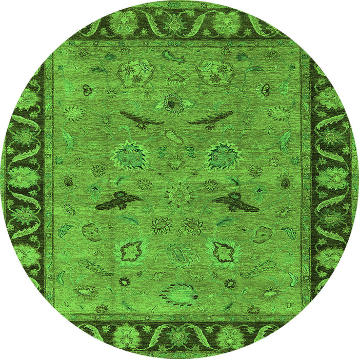 Round Oriental Green Industrial Rug, urb590grn