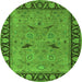 Round Oriental Green Industrial Rug, urb590grn