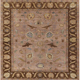 Square Machine Washable Industrial Modern Peru Brown Rug, wshurb590