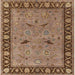 Square Machine Washable Industrial Modern Peru Brown Rug, wshurb590