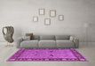 Machine Washable Oriental Purple Industrial Area Rugs in a Living Room, wshurb590pur