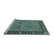 Sideview of Machine Washable Oriental Light Blue Industrial Rug, wshurb590lblu