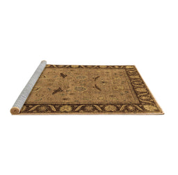 Sideview of Machine Washable Oriental Brown Industrial Rug, wshurb590brn