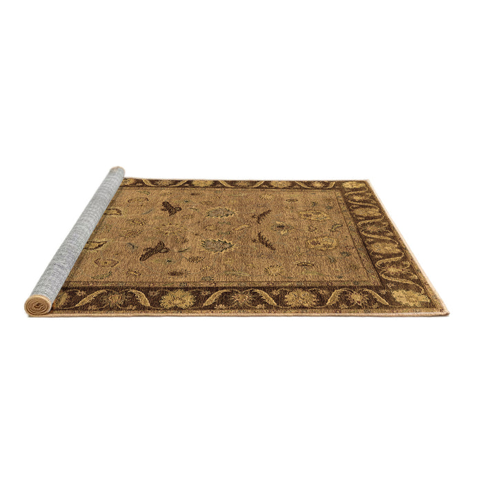 Sideview of Machine Washable Oriental Brown Industrial Rug, wshurb590brn