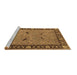 Sideview of Machine Washable Oriental Brown Industrial Rug, wshurb590brn