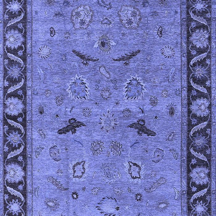 Machine Washable Oriental Blue Industrial Rug, wshurb590blu