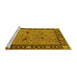 Sideview of Machine Washable Oriental Yellow Industrial Rug, wshurb590yw