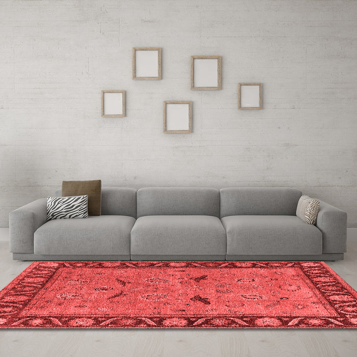 Industrial Red Washable Rugs