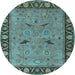 Round Oriental Light Blue Industrial Rug, urb590lblu