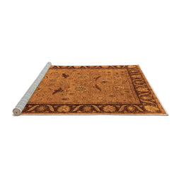 Sideview of Machine Washable Oriental Orange Industrial Area Rugs, wshurb590org