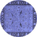 Round Oriental Blue Industrial Rug, urb590blu