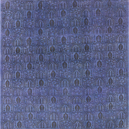 Square Mid-Century Modern Purple Oriental Rug, urb591