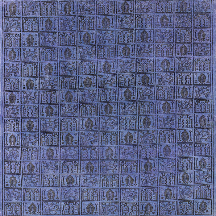 Square Mid-Century Modern Purple Oriental Rug, urb591