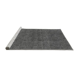 Sideview of Machine Washable Oriental Gray Industrial Rug, wshurb591gry