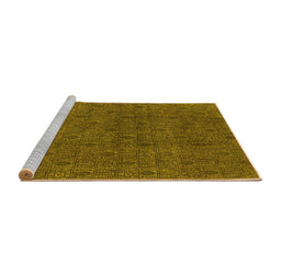 Sideview of Machine Washable Oriental Yellow Industrial Rug, wshurb591yw