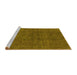 Sideview of Machine Washable Oriental Yellow Industrial Rug, wshurb591yw