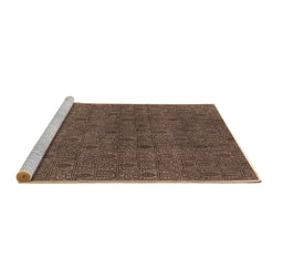 Sideview of Machine Washable Oriental Brown Industrial Rug, wshurb591brn
