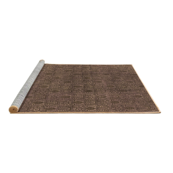 Sideview of Machine Washable Oriental Brown Industrial Rug, wshurb591brn