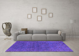 Machine Washable Oriental Purple Industrial Area Rugs in a Living Room, wshurb591pur