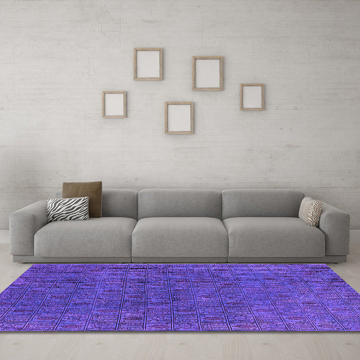 Machine Washable Oriental Purple Industrial Area Rugs in a Living Room, wshurb591pur