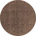 Round Oriental Brown Industrial Rug, urb591brn