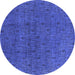 Round Oriental Blue Industrial Rug, urb591blu