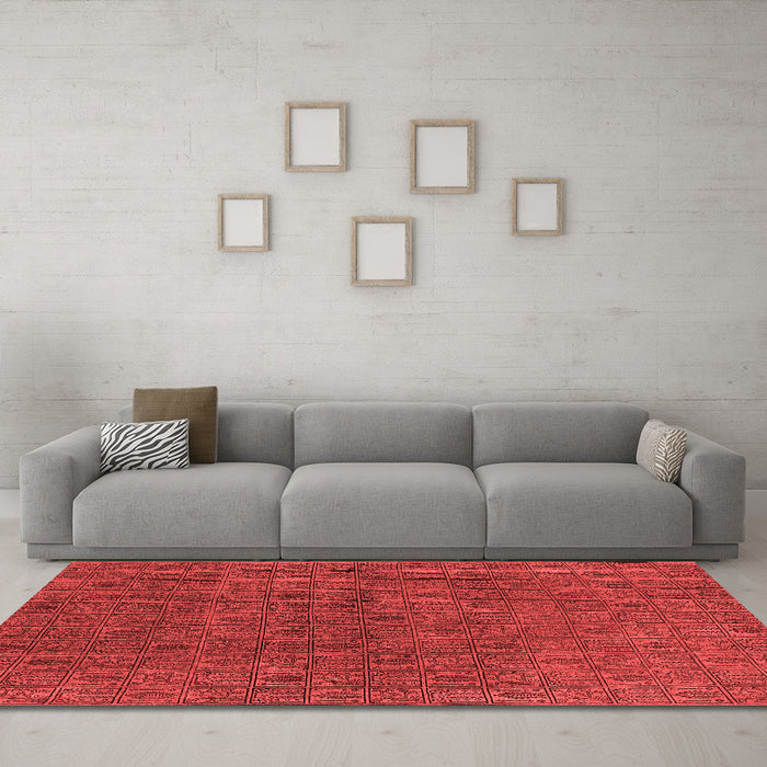 Industrial Red Washable Rugs