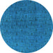 Round Oriental Light Blue Industrial Rug, urb591lblu