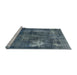 Sideview of Machine Washable Industrial Modern Cadet Blue Green Rug, wshurb592