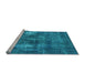 Sideview of Machine Washable Oriental Light Blue Industrial Rug, wshurb592lblu