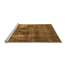 Sideview of Machine Washable Oriental Orange Industrial Area Rugs, wshurb592org