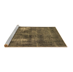 Sideview of Machine Washable Oriental Brown Industrial Rug, wshurb592brn
