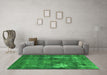 Machine Washable Oriental Green Industrial Area Rugs in a Living Room,, wshurb592grn