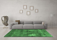 Machine Washable Oriental Emerald Green Industrial Rug, wshurb592emgrn