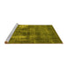 Sideview of Machine Washable Oriental Yellow Industrial Rug, wshurb592yw