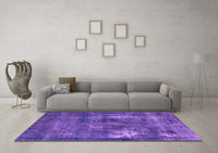 Machine Washable Oriental Purple Industrial Rug, wshurb592pur