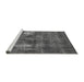 Sideview of Machine Washable Oriental Gray Industrial Rug, wshurb592gry