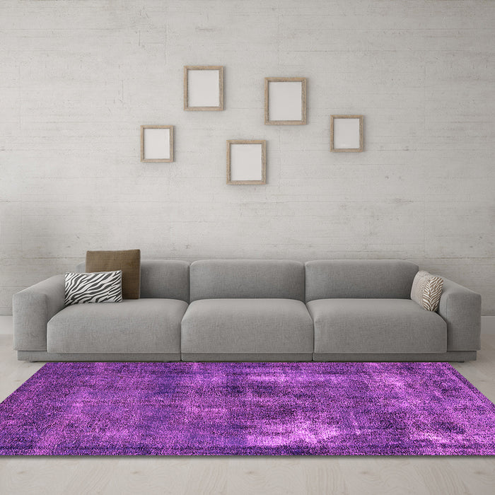 Machine Washable Oriental Pink Industrial Rug in a Living Room, wshurb592pnk