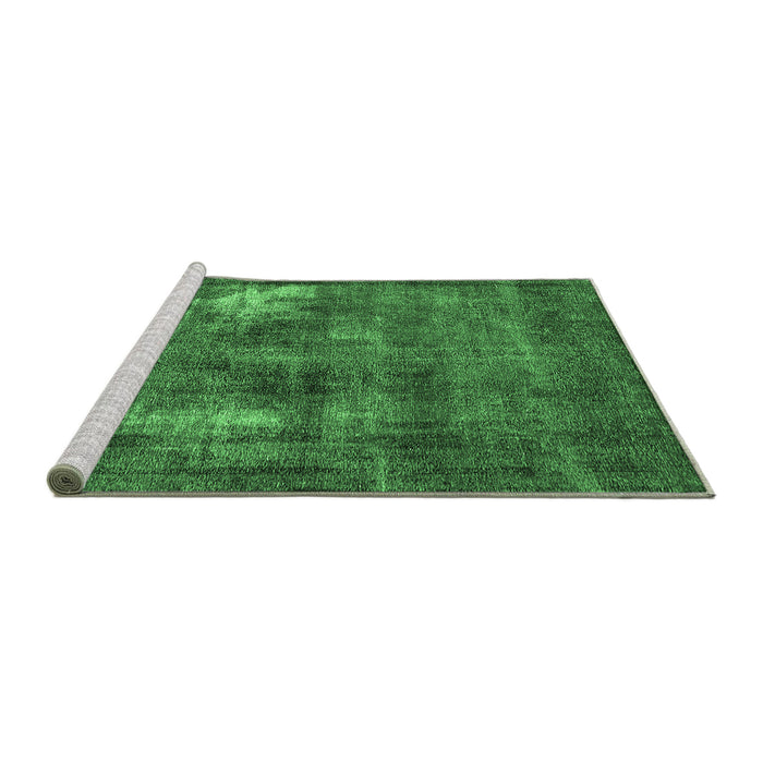 Sideview of Machine Washable Oriental Emerald Green Industrial Area Rugs, wshurb592emgrn