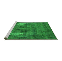 Sideview of Machine Washable Oriental Green Industrial Area Rugs, wshurb592grn