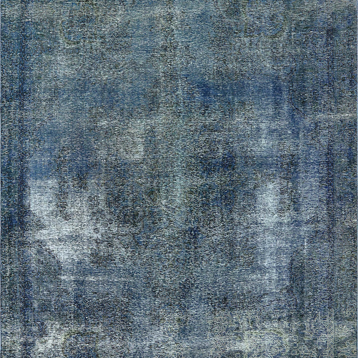 Mid-Century Modern Cadet Blue Green Oriental Rug, urb592