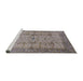 Sideview of Machine Washable Industrial Modern Mauve Taupe Purple Rug, wshurb593