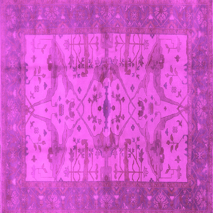 Square Machine Washable Oriental Pink Industrial Rug, wshurb593pnk