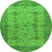 Round Oriental Green Industrial Rug, urb593grn