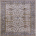 Square Mid-Century Modern Mauve Taupe Purple Oriental Rug, urb593