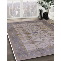 Mid-Century Modern Mauve Taupe Purple Oriental Rug, urb593