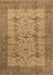 Machine Washable Oriental Brown Industrial Rug, wshurb593brn