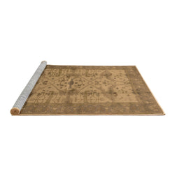 Sideview of Machine Washable Oriental Brown Industrial Rug, wshurb593brn