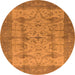 Round Oriental Orange Industrial Rug, urb593org